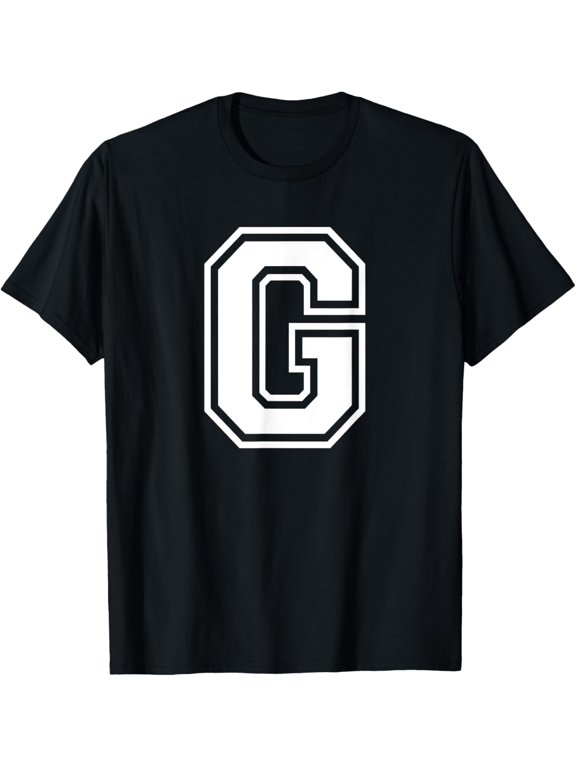 Letter G Name Initial Varsity Alphabet Monogram T-Shirt