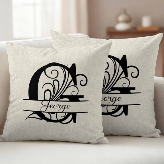 Letter G Outdoor Waterproof Throw Pillow Covers 24x24 Set of 2, Monogram Words Decorative Pillowcases Cushion Pillowcase for Couch Sofa Patio Outside Pillow Protector