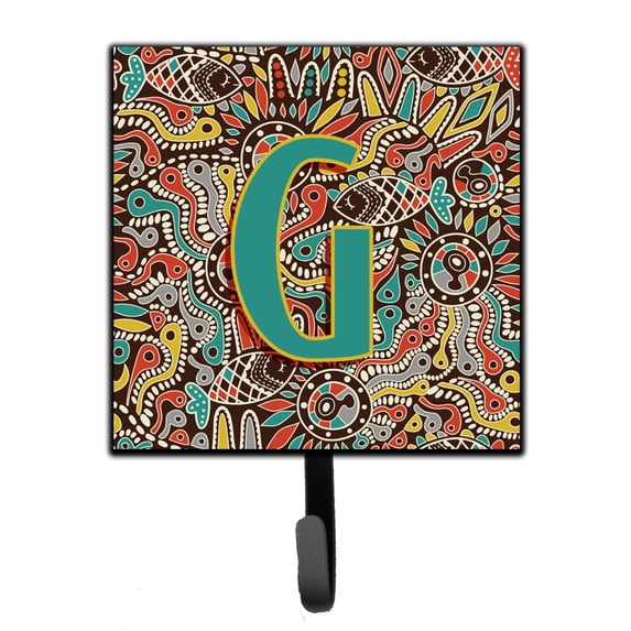 Letter G Retro Tribal Alphabet Initial Leash or Key Holder