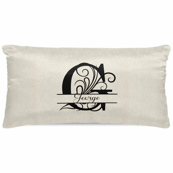 Letter G Satin Pillowcase for Hair and Skin with Zipper, Soft Breathable Cooling Silk Pillow Cases, Monogram Words Throw Pillow Covers King Size 20"x40"