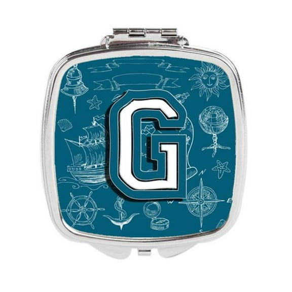 Letter G Sea Doodles Initial Alphabet Compact Mirror