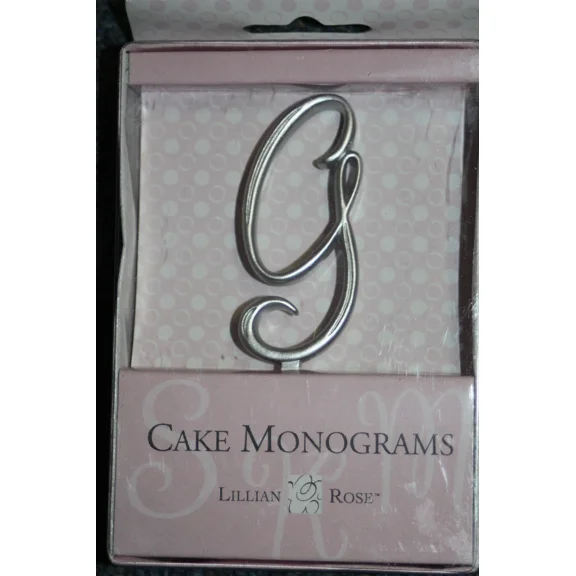 Letter G Silver 2 1/2" Monogram 25Th Anniversary Wedding Cake Topper Pick