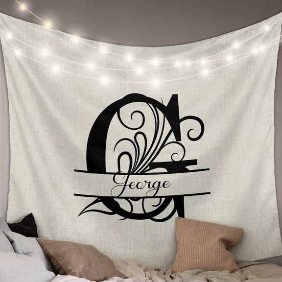 Letter G Small Tapestry for Bedroom Wall Hanging Tapestry, Monogram Words Ceiling Backdrop Tapestries Poster Blanket Wall Decor for Teens Room Living Room Dorm 23" x 28"