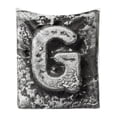 thumbnail image 1 of Letter G Soft Flannel Fleece Throw Blanket, Capital G with Gothic Influences from Middle Age Alphabet Characters, Cozy Plush for Indoor and Outdoor Use, 50" x 60", Grey Grey, by Ambesonne, 1 of 5