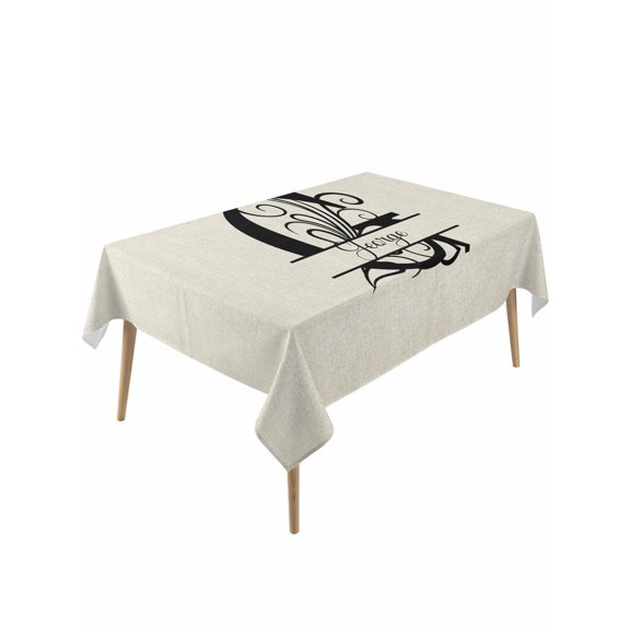 Letter G Table Cloth, Monogram Words Waterproof Tablecloth for Rectangle Tables, Reusable Washable Fabric Table Cover for Restaurant Kitchen Dining Tables 54"x108"