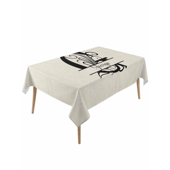 Letter G Table Cloth, Monogram Words Waterproof Tablecloth for Rectangle Tables, Reusable Washable Fabric Table Cover for Restaurant Kitchen Dining Tables 60"x120"