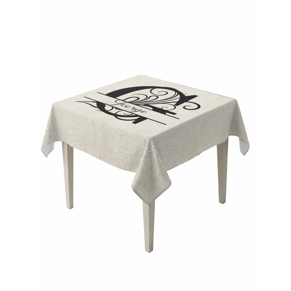 Letter G Table Cloth, Monogram Words Waterproof Tablecloth for Square Tables, Reusable Washable Fabric Table Cover for Restaurant Kitchen Dining Tables 60"x60"