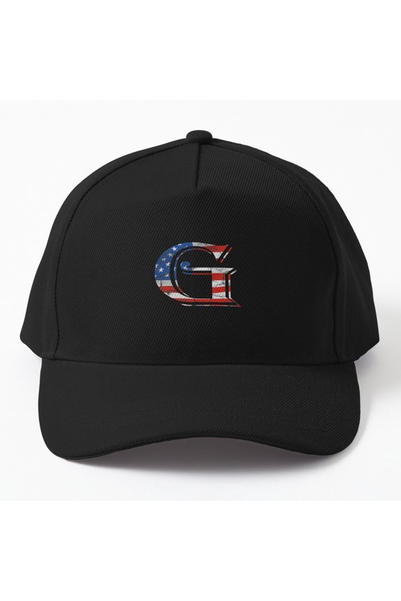 Letter G USA Flag Baseball Hat, American Initial Heritage Graphic Design, Classic Cap