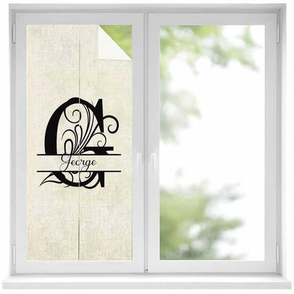 Letter G Window Privacy Film, Monogram Words Static Cling UV Sun Blocking Heat Control Window Tint Day and Night, Non-Adhesive Reusable One Way Windows Privacy Cover 19.6''x39.3''
