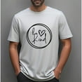 thumbnail image 1 of Letter Graphic Tee Heart Cotton Casual Tee T Shirt Tops Short Sleeve Round Neck Gray S-3XL, 1 of 4