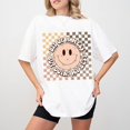 thumbnail image 1 of Letter Graphic Tee Vintage Smiling Face Design Inspirational Doin My Best Message T-Shirt White S-5XL, 1 of 5