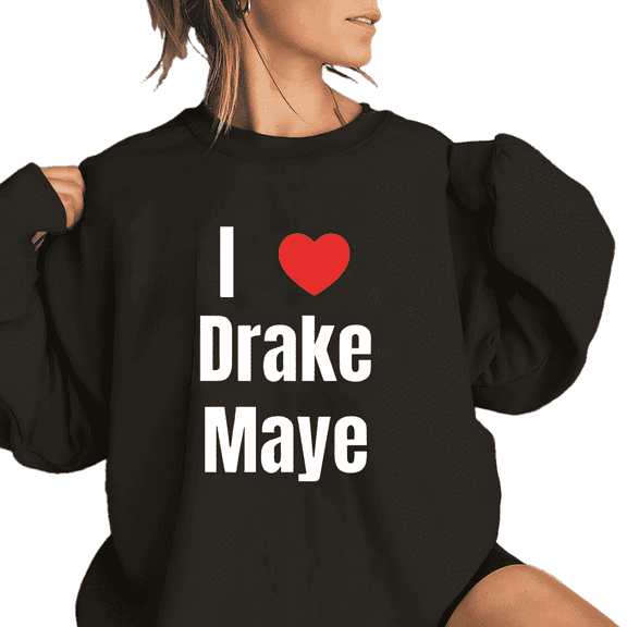 Letter Graphic Tees,"I Heart Drake Maye"Text Graphic Casual T Shirt,Short Sleeve Round Neck,Daily Tops,Size(S-5XL)