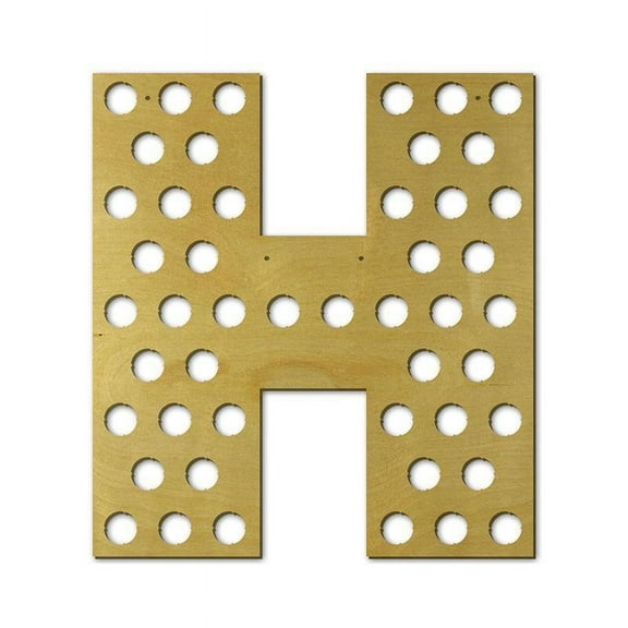Torched Letter H Beer Cap Holder Wall Display Decor Art Tan