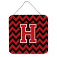 thumbnail image 1 of Letter H Chevron Black & Red Wall or Door Hanging Prints, 1 of 1