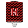 thumbnail image 1 of Caroline's Treasures CJ1047-HCNL Letter H Chevron Black and Red Ceramic Night Light, 6x4x3", multicolor, 1 of 1