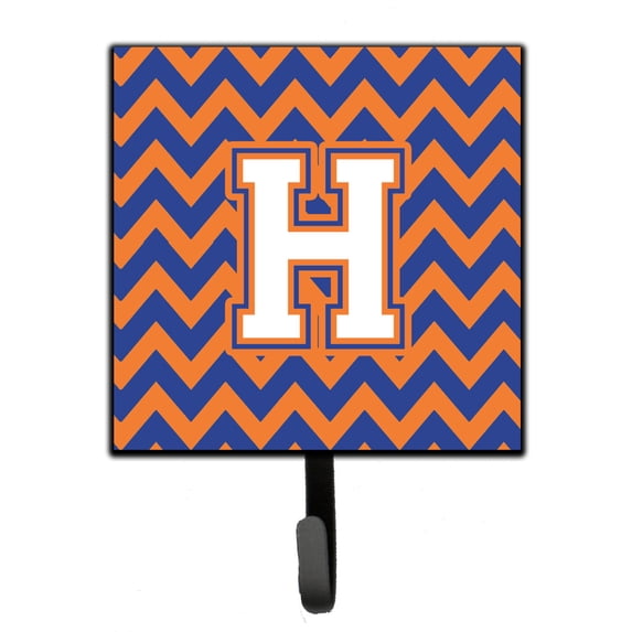 Letter H Chevron Blue and Orange 3 Leash or Key Holder