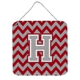 thumbnail image 1 of Letter H Chevron Crimson and Grey   Wall or Door Hanging Prints, 1 of 1