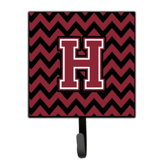 Letter H Chevron Garnet and Black Leash or Key Holder
