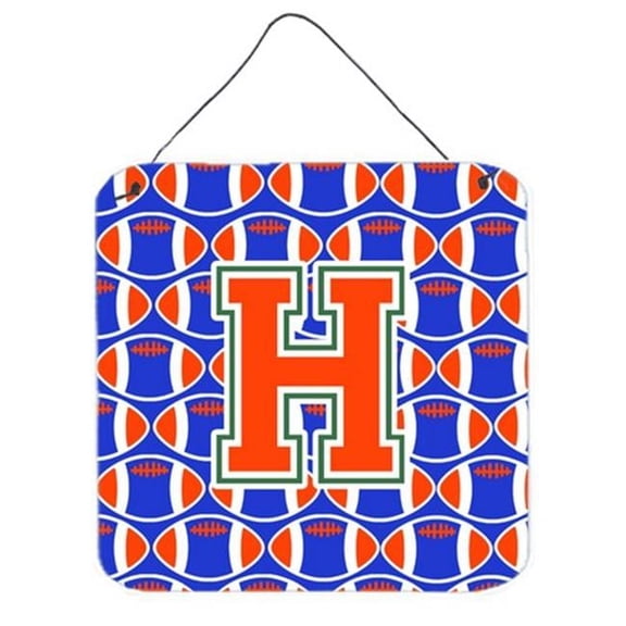 Letter H Football Green, Blue & Orange Wall or Door Hanging Prints