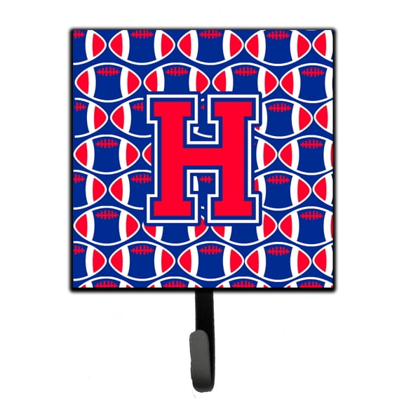Letter H Football Harvard Crimson and Yale Blue Leash or Key Holder