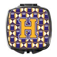 thumbnail image 1 of Letter H Football Purple and Gold Compact Mirror CJ1064-HSCM, 1 of 4