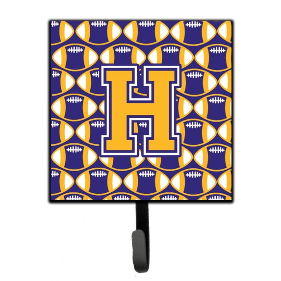 Letter H Football Purple and Gold Leash or Key Holder