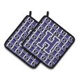 thumbnail image 1 of Letter H Football Purple and White Pair of Pot Holders, 1 of 2