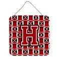thumbnail image 1 of Letter H Football Red Black and White Wall or Door Hanging Prints, 1 of 1