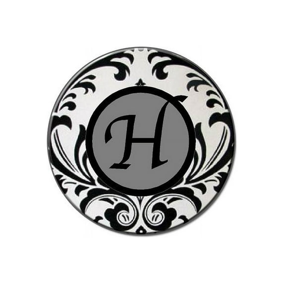 Letter H Formal Fancy Lapel Hat Pin Tie Tack Small Round