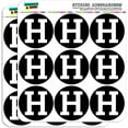 thumbnail image 1 of Letter H Initial Black White 18 2" Planner Calendar Scrapbooking Crafting Stickers, 1 of 2