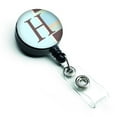 thumbnail image 1 of Letter H Initial Monogram Blue Stripes Retractable Badge Reel, 1 of 1
