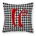thumbnail image 1 of Letter H Initial Monogram - Houndstooth Black Fabric Decorative Pillow, 1 of 4