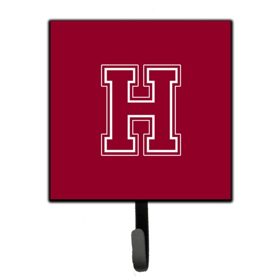 Letter H Initial Monogram - Maroon and White Leash or Key Holder