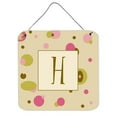 thumbnail image 1 of Letter H Initial Monogram - Tan Dots Wall or Door Hanging Prints, 1 of 1