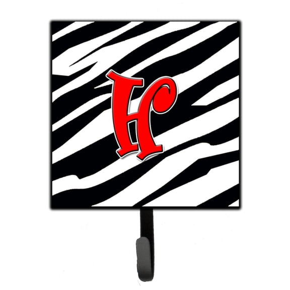 Letter H Initial Monogram - Zebra Red Leash or Key Holder