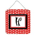 thumbnail image 1 of Letter H Initial  - Red Black Polka Dots Wall or Door Hanging Prints, 1 of 1