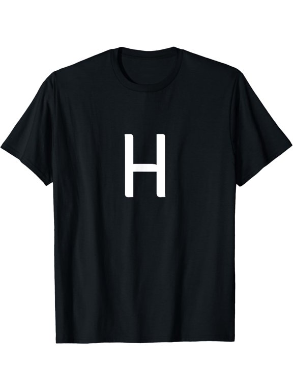 Letter H - Minimal Capital Alphabet To Spell Words Or Names T-Shirt men and women can wear, black, white, gifts