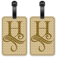thumbnail image 1 of Letter "H" Monogram - Luggage ID Tags / Suitcase Identification Cards - Set of 2, 1 of 5