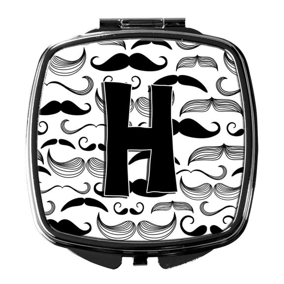 Letter H Moustache Initial Compact Mirror