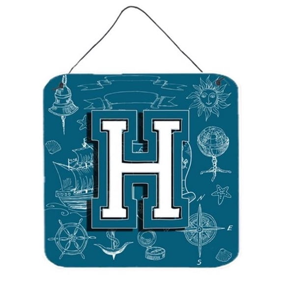 Letter H Sea Doodles Initial Alphabet Wall and Door Hanging Prints