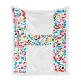thumbnail image 1 of Letter H Soft Flannel Fleece Throw Blanket, Communication Tool Writing Language Element H Designed in Musical Notes Print, Cozy Plush for Indoor and Outdoor Use, 60" x 80", Multicolor, by Ambesonne, 1 of 6