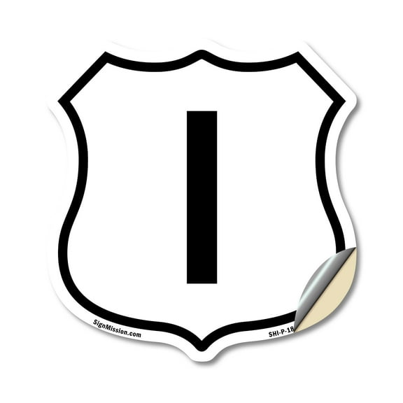 Letter I (2 Pack) 6 inch X 6 inch Shield Shaped Heavy Duty 3.2 mil Vinyl Decals Weather Resistant Made in the USA