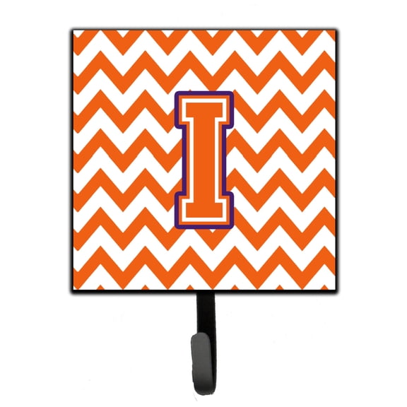 Letter I Chevron Orange and Regalia Leash or Key Holder
