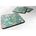 thumbnail image 1 of Letter I Circle Circle Teal Initial Alphabet Foam Coaster Set of 4, 1 of 3