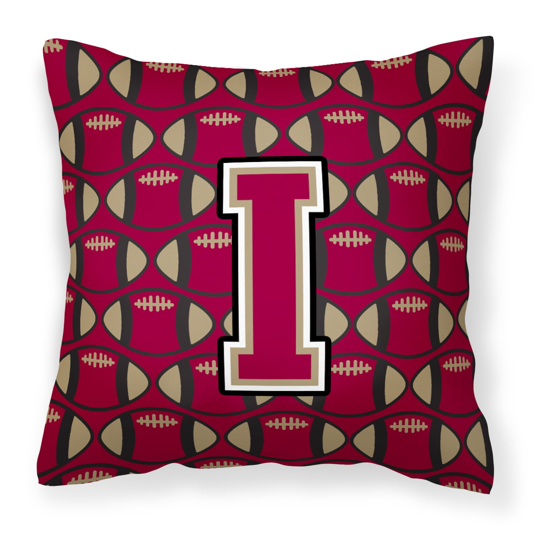 Letter I Football Garnet and Gold Fabric Decorative Pillow - Walmart.com