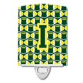 thumbnail image 1 of Letter I Football Green & Yellow Ceramic Night Light, 1 of 1