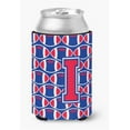 thumbnail image 1 of Letter I Football Harvard Crimson & Yale Blue Can or Bottle Hugger, 1 of 1