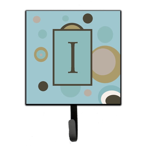 Letter I Initial Monogram - Blue Dots Leash or Key Holder