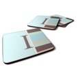 thumbnail image 1 of Letter I Initial Monogram - Blue Stripes Foam Coaster Set of 4, 1 of 3