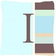 thumbnail image 1 of Letter I Initial Monogram - Blue Stripes Indoor & Outdoor Fabric Decorative Pillow, 1 of 1